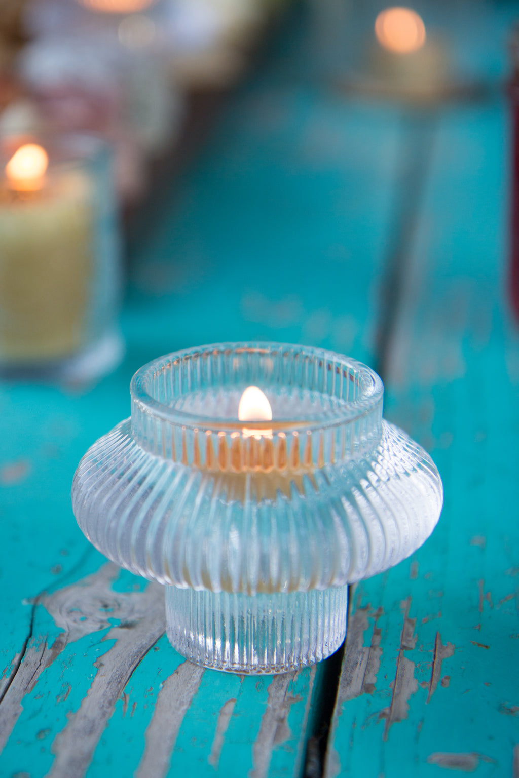 Glass 2-in-1 Taper/Tea Light Candle Holder