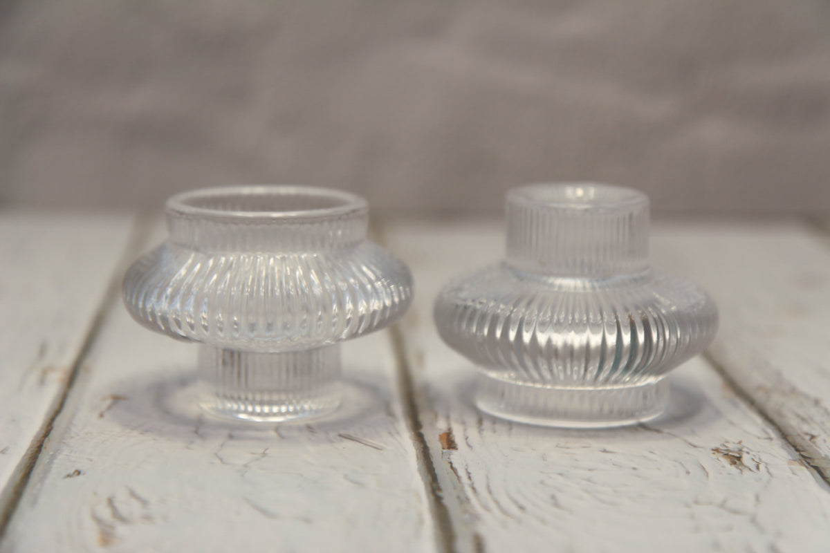 Glass 2-in-1 Taper/Tea Light Candle Holder