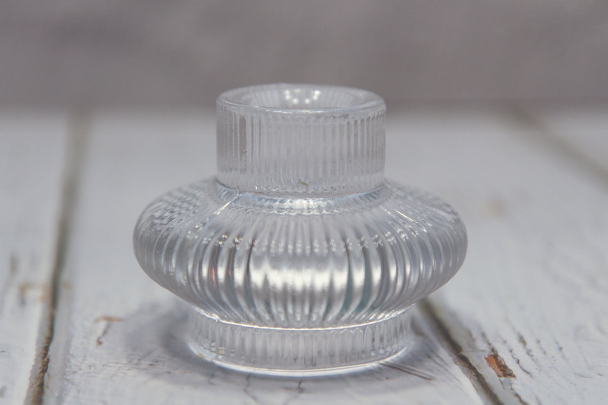 Glass 2-in-1 Taper/Tea Light Candle Holder