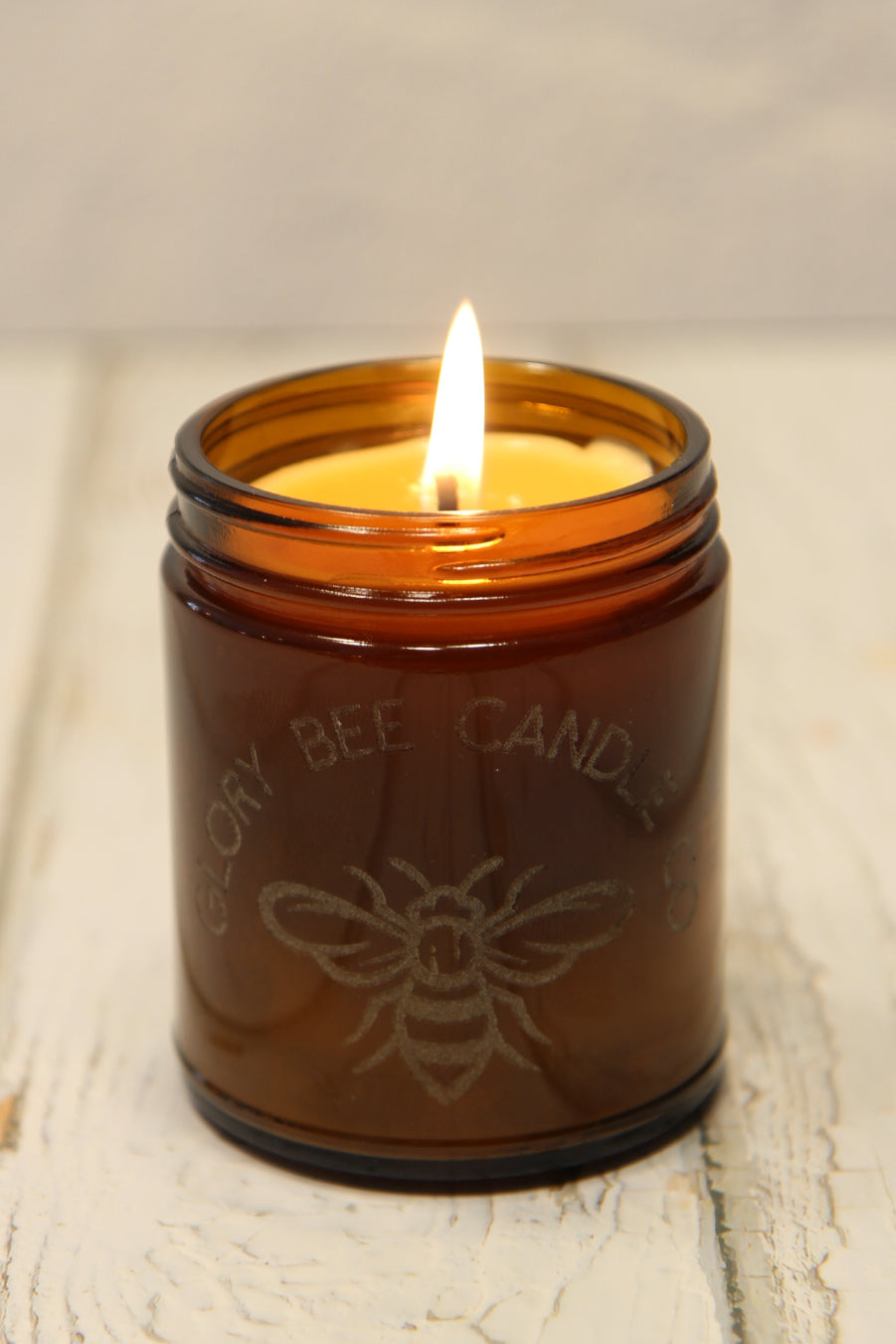 Amber Jar Candle 50/50 Beeswax & Tallow